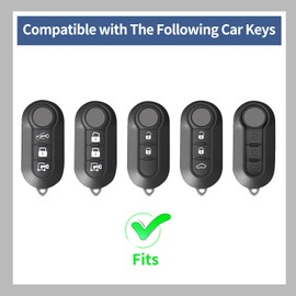 Carbon Fiber Key Fob Cover for Fiat 500 500C 500L 500X Panda Punto Bravo Brava Doblo Ducato Abarth Stilo Linea Lancia Ypsilon Peugeot Boxer Citroen Relay Jumper - 3 Button Smart Key Case Shell