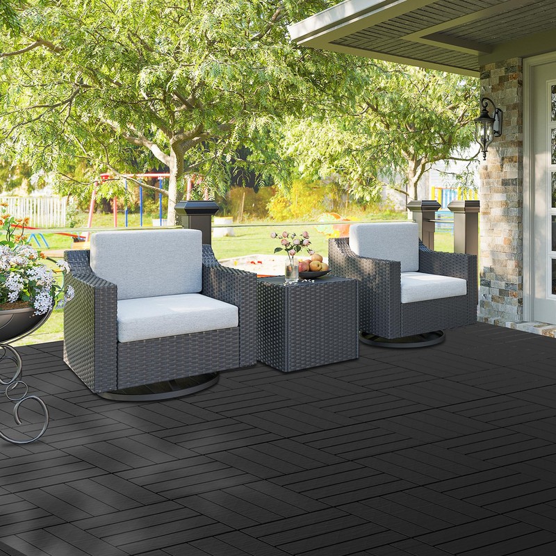 Neoaider 9PCS Plastic Interlocking Decking Tiles 12" x 12", 9