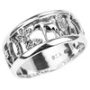 .925 Sterling Silver Good Luck Symbol Thick Open Band Ring