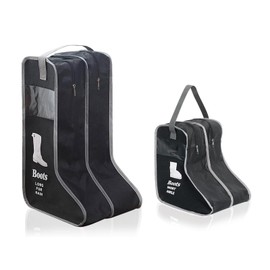 2 Pack Portable Boots Storage Bag, Tall/Short Boot Carry Bag Boots Organizer, Shoe Bags for Storage and Travel Dust Proof Travel Shoe Bags for Packing (Black)