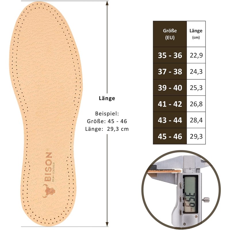 Genuine Leather Insole, Pack of 3, Premium Leather, Activated Carbon,