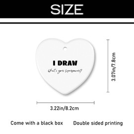 Christmas Ornament Painter Ornaments I Draw What's Your Superpower Decorative Hanging Ornaments Ceramic Gift for Friends Family