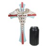 Physician Healer Caduceus Herald's Wand Entwined Serpents Winged Wall Cross