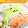 3x5 Inch Transparent Sticky Notes, 200 Sheets 4 Colors Large