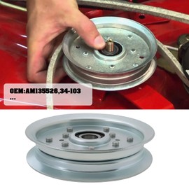 Briny River 1 x 8TEN flat pulley diameter 17.0 x 132.6 mm AM135526 compatible with John Deere X300 X304 X310 silver