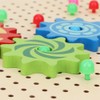 Wooden Peg Board Game DIY Mushroom Nails Jigsaw Puzzle Preschool