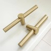 LBFEEL Brushed Brass Cabinet Knobs 4Pack Brass T Bar Cabinet