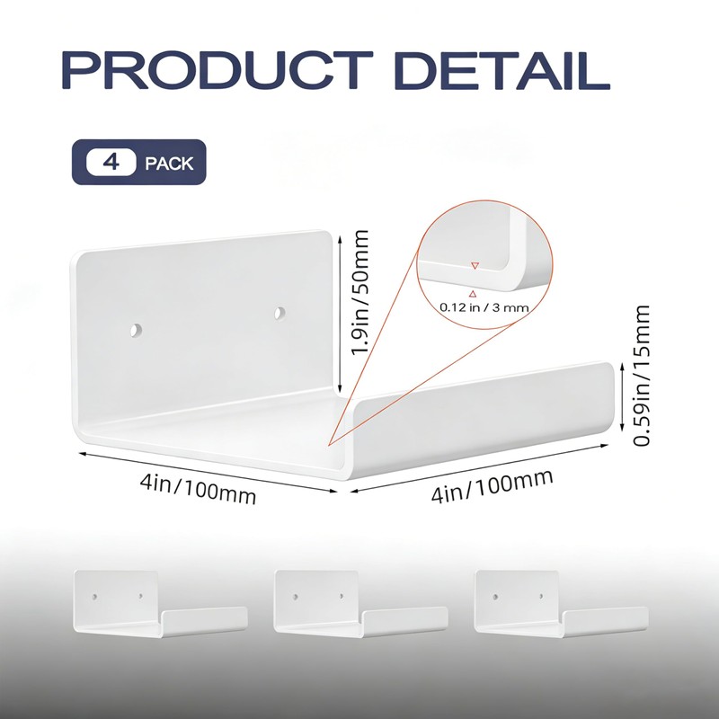 PerYoLyf 4 Pack Magnetic Book Shelf for Whiteboard, 4 *