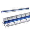 Biaungdo Engineer Scale Ruler, 12 Inch Solid Aluminum Triangular Drafting