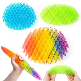 Fidget Worm Toy-3-pack Fun Interactive Sensory Toys for Kids & Teens | Quiet Fidgets,Small Anxiety Stress Relief Toy,Resistance Fidget Toys，Desk Fidgets for Autistic & Adhd Adults(Rainbow,Green,Blue)