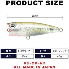 Lucky Craft Baby Popper 50 Fishing Lure Topwater (2330 Real Tane Wakasagi)