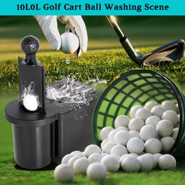 10L0L Golf Cart Ball Washer, Golf Club Head Cleaner for EZGO, Club Car, Yamaha, Star EV-Universal & Detachable-Black