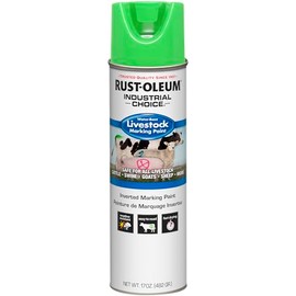 Rust-Oleum 383007 Livestock Marking Spray Paint, 17 oz, Fluorescent Green