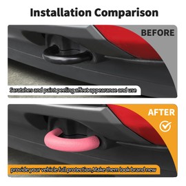 JWWY Front Bumper Tow Hook Covers Tow Trailer Hitch Receiver Cover Towing Hitch Rubber Sleeve Protector Cover Trim Fit for 2004-2024 Ford F150,2017-2021 Tundra,for 2021-2024 Bronco Accessories Pink