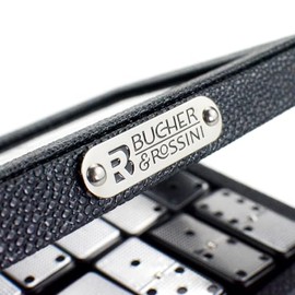 Bucher&Rossini - Juego de Dominó de Metal Con Superficie Plateada para Adultos y Niños, Regalo Ideal