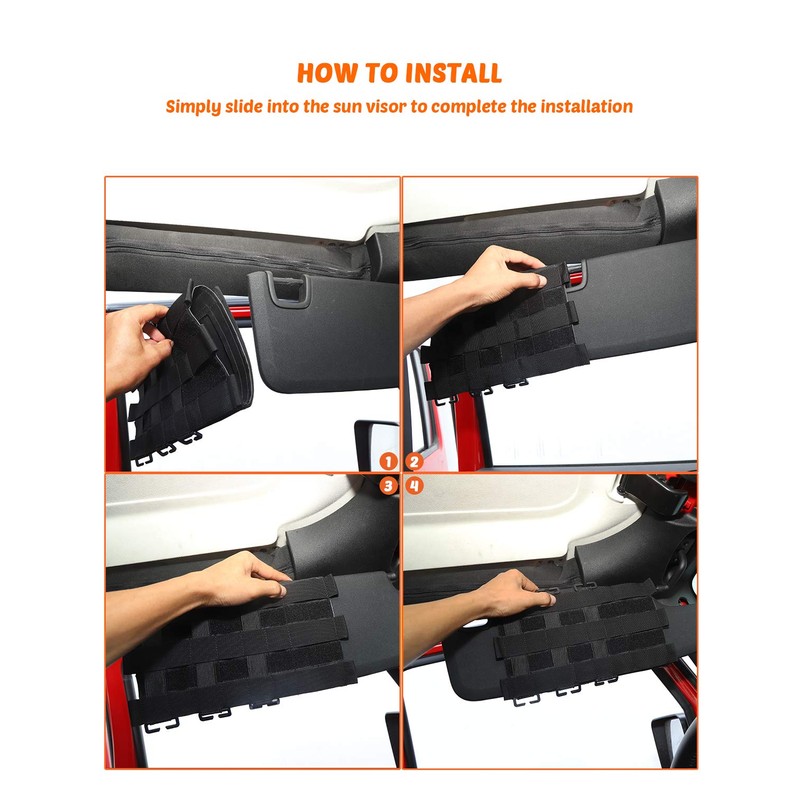 Savadicar Tactical Sun Visor Organizer Front Visor Storage Cover for