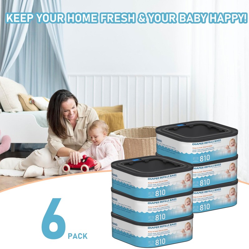 Jumbo Square Refills Disposal Bags Refill Compatible with Diaper Genie