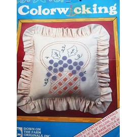 Basket of Grapes Colorwicking-Embroidery-Candlewicking Kit - kit Contains Materials for a 14" x 14" Pillow, but can be Made into a Wall Hanging or Picture.