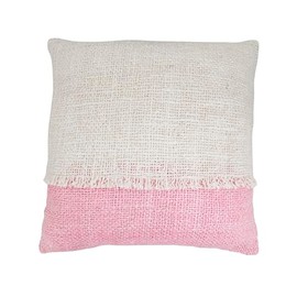 SARO LIFESTYLE Two-Tone Fringe Throw Pillow Cover