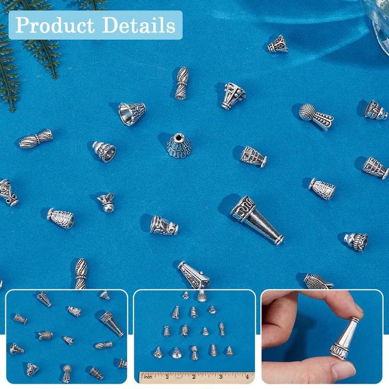 SUNNYCLUE 1 Box 100g Bead Cone Caps Tassel Bead Caps