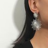 Inateannal Punk Sunburst Dangle Earrings - Silver Large Sun Earrings
