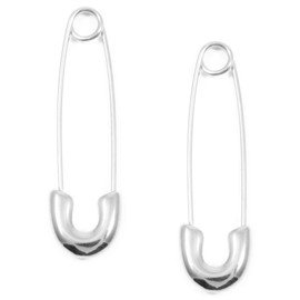 Happiness Boutique Women's Earrings Safety Pin in Silver Colour Small Earrings in Safety Pin Design Stainless Steel Jewellery, Stainless Steel