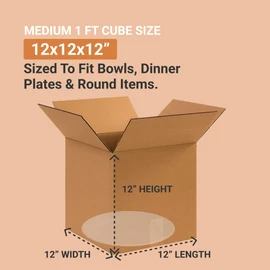 AVIDITI Shipping Boxes Small 12"L x 12"W x 12"H, 25-Pack | Corrugated Cardboard Box for Packing, Moving and Storage