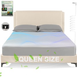Grounding Sheets Queen Size, Earth Grounded Fitted Bed Sheet with 10% Pure Silver Fiber + 90% Organic Cotton, for Improved Sleep & Wellness (Gray, Queen - 80"x60"x15")