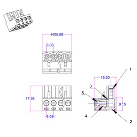 ATMLCOER 30Set 2 Pin 5.08mm Pitch Screw Terminal Block Connector Pluggable with Phoenix Plug for 28-12AWG Cable