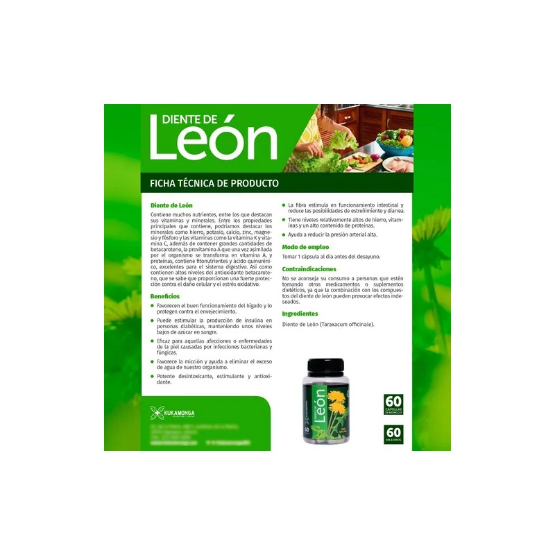 Diente De León, Estreñimiento, Hígado Saludable - 60 Cápsula