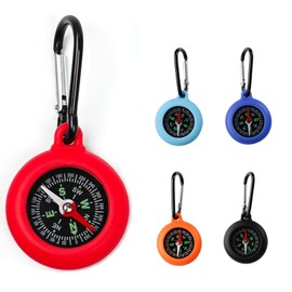 5 Stück Mini Kompass Kinder, Schlüsselhalter mit Kompass und Karabiner, Tragbar Wasserdichter Schlüsselanhänger Compass Anhänger für Outdoor Ferienlager Camping Wandern Reisen