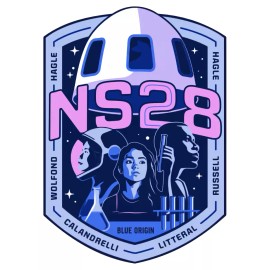 Blue Origin New Shepard 28 NS-28 Logo Vinyl Sticker - 3 in.