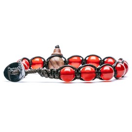 Tamashii: Original Tibetan Unisex Red Passion Agate Bracelet BHS900-124, Wood, Agate