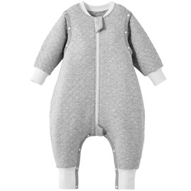 Duomiaomiao All Seasons Toddler Sleep Sack with Feet 3T-4T, Lightweight & Breathable 1.0 TOG Long Sleeved Quilted Baby Wearable Blanket for Early Walkers