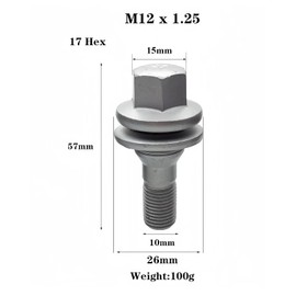 lcyen 4Pcs Wheel Bolts Nuts Studs for Citroen C2 C3 C4 C5 Peugeot 206 207 308 407 9817024580 540567 Thread M12 x 1.25