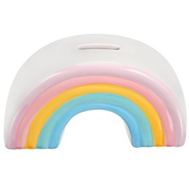 Kisangel Creative Rainbow Design Money Box Cute Ceramic Coin Bank for Home Decor for Adults for Saving Coins and Adds Vibrancy to Any Space