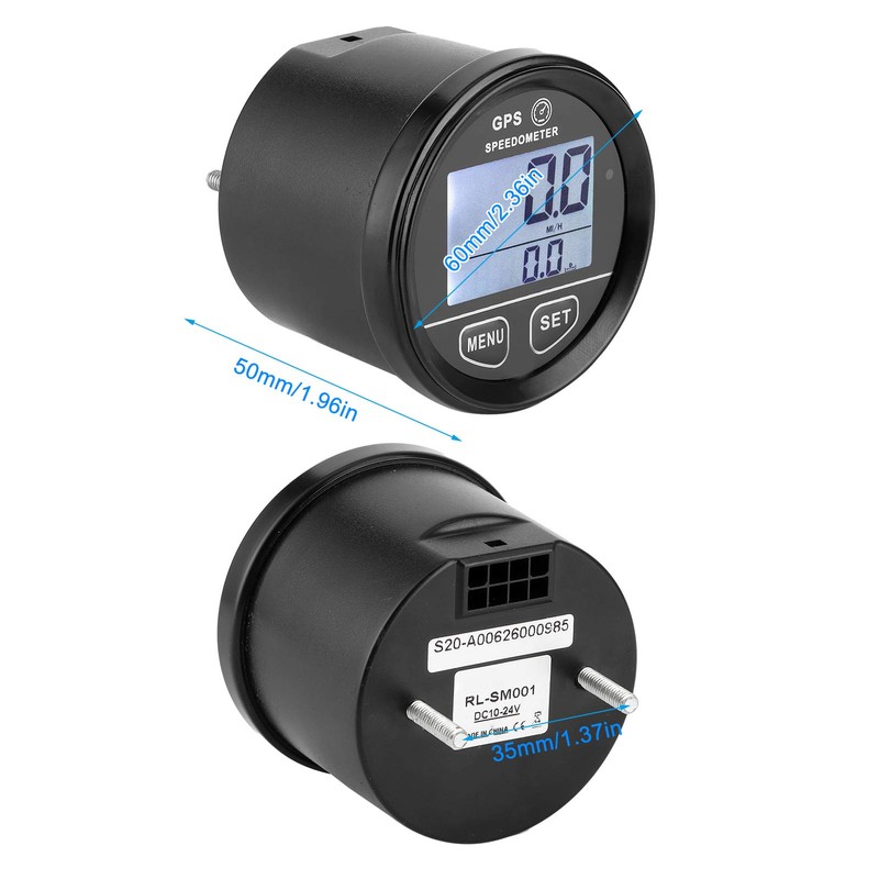 GPS Speedometer, 2.36" DC1024V GPS Speedometer Odometer LCD Digital Gauge