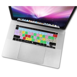 XSKN Shortcuts and Language Series Silicone Keyboard Cover Skin for New MacBook Pro 13.3 inch 16 inch with Touch Bar and Touch ID - A2251 A2289 A2338 M1 A2141 (US EU Common Version, Photoshop CC)