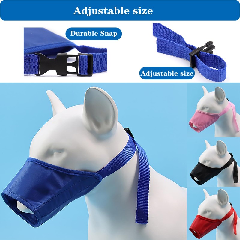 4 pcs Soft Dog Muzzle Dog Muzzle Adjustable Anti-Bite Anti-Barking