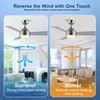 putroad 42 Inch Ceiling Fans with Lights, Modern Brushed Nickel