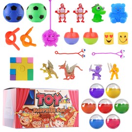 20 pack Party Favors with Cute Squeeze Toys in Gift Box - Mix Fidget Toys in Capsules Prefilled Goodie Bags Squishies Stress Relief Treasure Box Toys for Classroom Pinata Stuffers Easter Eggs
