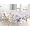 BIANCHERIAWEB Tablecloth for Kitchen and Living Room Lavender Design Made