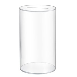 Cylindrical Clear Piggy Bank | Unable to Open Large Capacity Acrylic Piggy Bank | Only Deposit and Cannot Withdraw | Watch Your Money Grow Every Day, Enjoy (Clear,5.9 x 9.8 inches (15 x 25 cm)