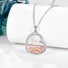 MONGAS Platypus Necklace Sterling Silver Platypus Pendant Heart Jewelry For