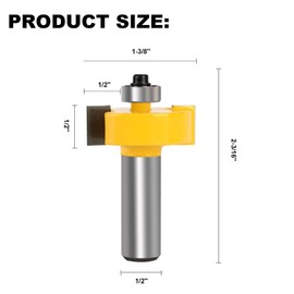Yueqing Zhongji Rabbet Router Bit 1/2 Inch with 6 Bearings,Interchangeable and Adjustable Bearing (Multiple Depths 1/8", 1/4", 5/16", 3/8", 7/16", 1/2") Carbide Tipped Rabbeting Router Bit Set for