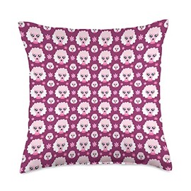 Pink Poodle Dog Pattern Poodles Throw Pillow