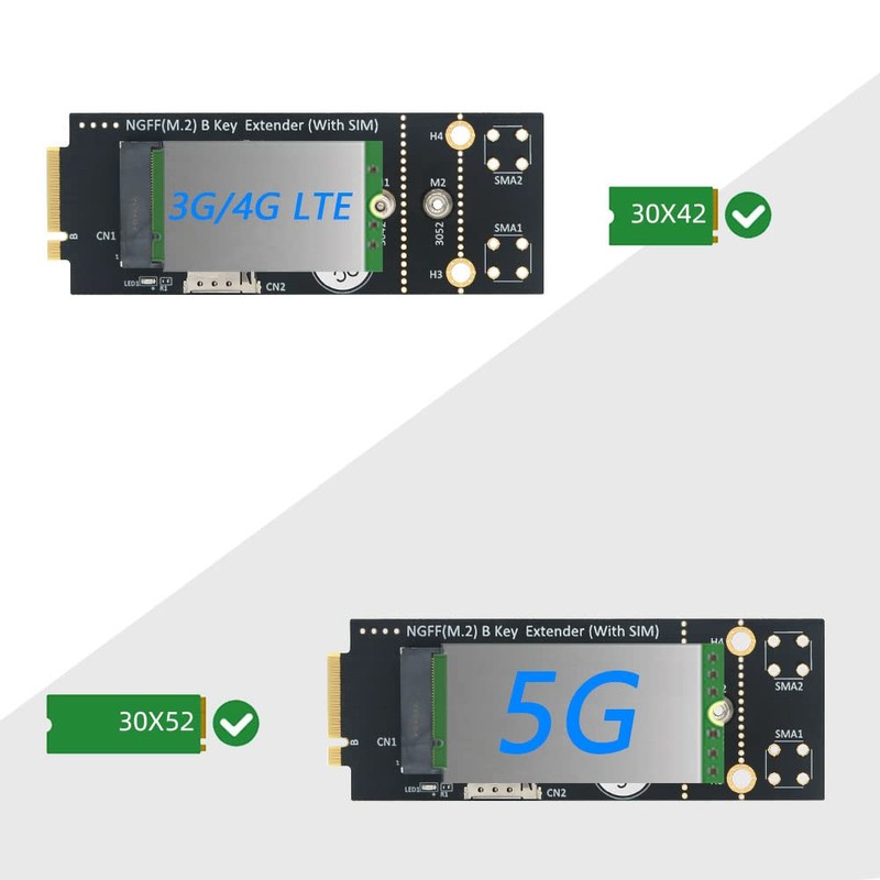 M.2(NGFF) Key B Adapter with SIM Card for 3G/4G/5G Module