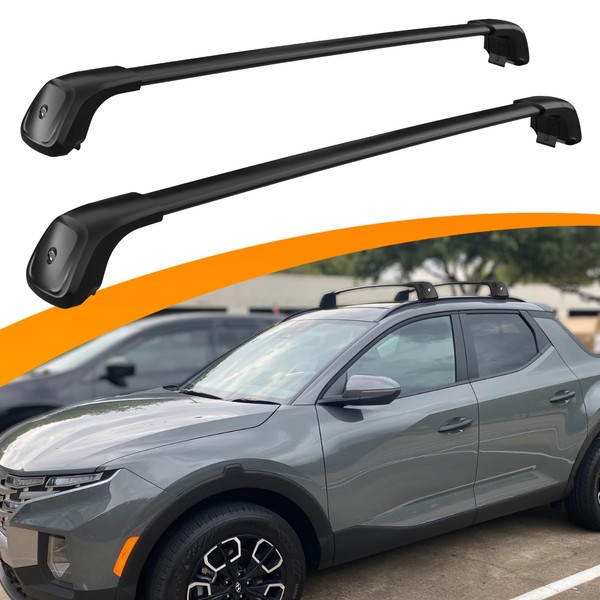 Snailfly Upgraded Roof Rack Cross Bars Fit for 2021-2024 Hyundai Santa Cruz SE SEL Premium Night Limited Cargo Carrier Lockable Crossbars Accessories (NOT for Naked Roof)
