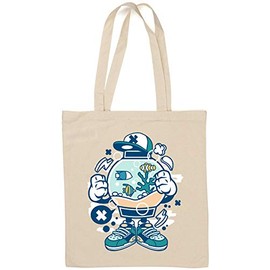 Cartoon Style Fish Tank Urban Pets Pet Einkaufstasche aus natürlicher Baumwolle