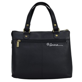 Anna by Anuschka Women's Hand Painted Genuine Leather Twin Zippered Crossbody - Tropical Dreams Black